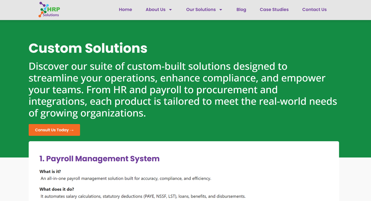 hrpsolutions's tweet image. Did you know we develop custom-made solutions tailored to your business needs?

One of them is our Payroll Management System, an all-in-one platform that automates salary calculations, statutory deductions (like PAYE, NSSF &amp;amp; more...

#HRPSolutions #PayrollMadeEasy

(1/2) 🧵