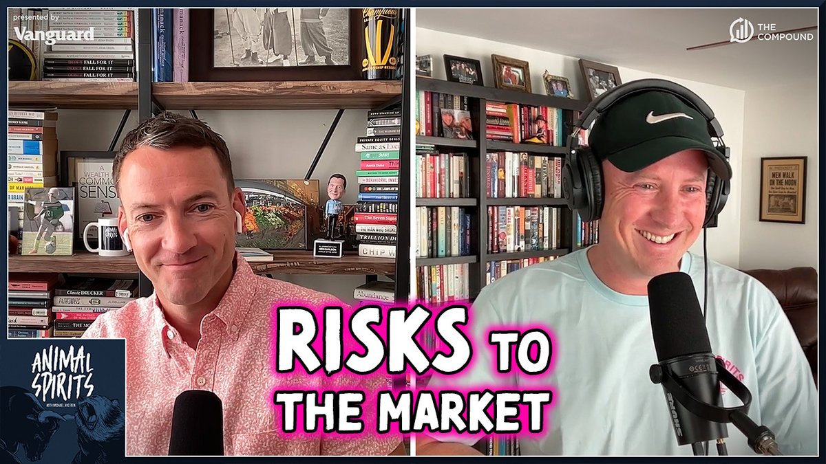The Compound (@thecompoundnews) on Twitter photo The Top 10 Risks to the Stock Market | Animal Spirits 419🎙️
<a href="/awealthofcs/">Ben Carlson</a> and <a href="/michaelbatnick/">Michael Batnick</a> discuss recession hypotheticals, all-time highs in the stock market, international outperformance, a crashing dollar, the automatic investing revolution, fast food price inflation, AI vs The Top 10 Risks to the Stock Market | Animal Spirits 419🎙️
<a href="/awealthofcs/">Ben Carlson</a> and <a href="/michaelbatnick/">Michael Batnick</a> discuss recession hypotheticals, all-time highs in the stock market, international outperformance, a crashing dollar, the automatic investing revolution, fast food price inflation, AI vs
