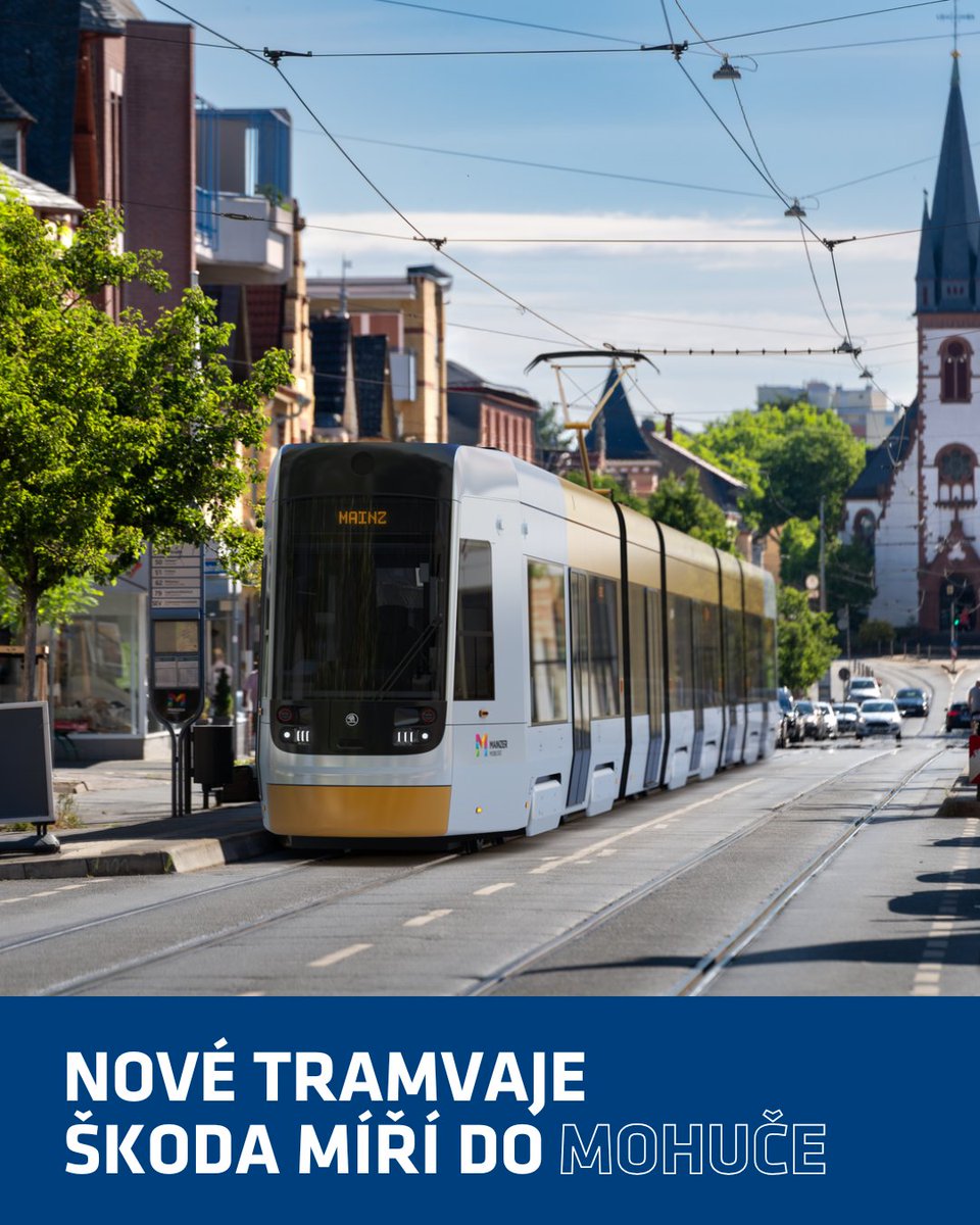 Až 30 nových tramvají ForCity Smart dodáme do německého Mainzu — úzkorozchodné, 43,5 m dlouhé, obousměrné. Naše tramvaje tak v dohledné budoucnosti budou jezdit již v 11 německých městech! 🚋 🇩🇪