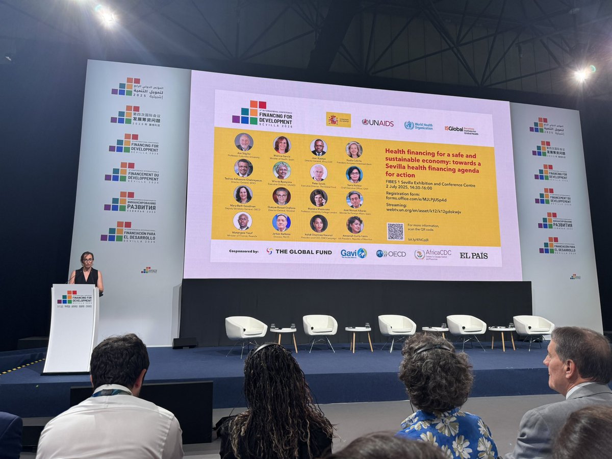 🙌 Jornada de tarde. Algun@s estudiantes asisten al #SpecialEvent sobre “Health financing for a safe and sustainable economy: towards a Sevilla health financing agenda for action”.

🤔 ¿Qué rol tienen las organizaciones internacionales en el impulso de esta agenda?

#FFD4