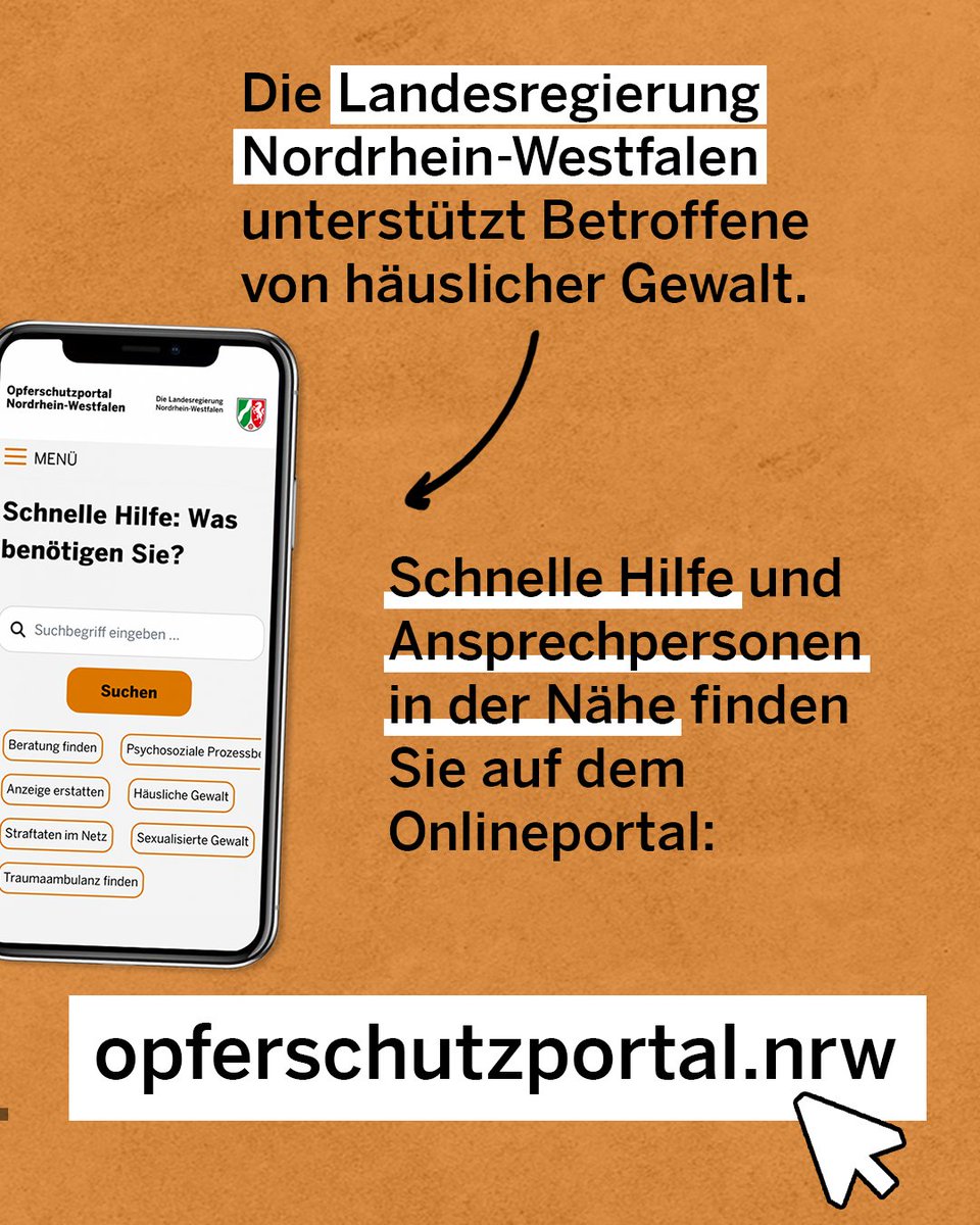 🛡️Opfer häuslicher Gewalt leiden oft jahrelang, ohne sich jemandem anzuvertrauen. Auf opferschutzportal.nrw gibt es Hilfe &amp; Infos zum #Opferschutz in #NRW – nun unter technischer Federführung &amp; Weiterentwicklung vom @mhkbd_nrw &amp; Barbara Havliza, #Opferbeauftragte für NRW.