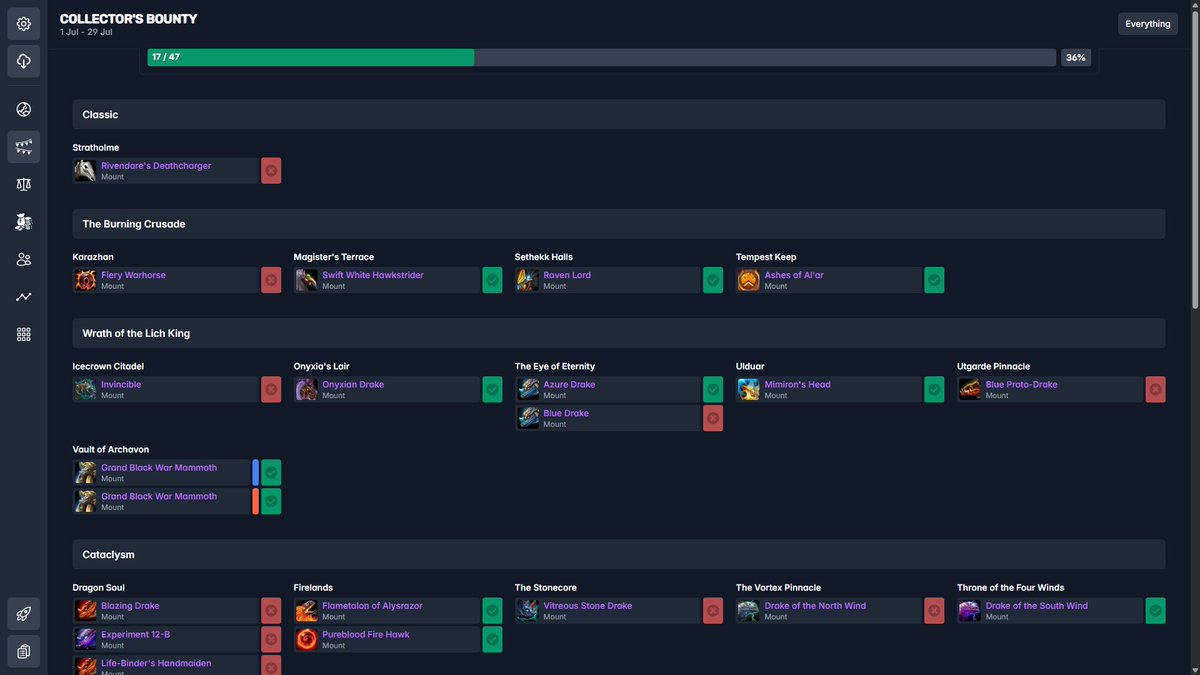 MrGMYT's tweet image. Someone just sent me this and it’s amazing. It’s a website for tracking collections, and it even lets you choose from various events, including the Collector’s Bounty.
completionism.net