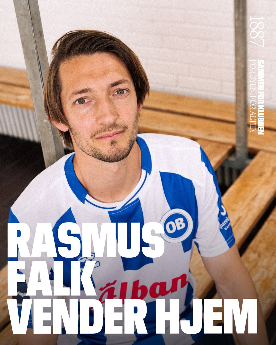 Odense_Boldklub's tweet image. 𝗛𝗝𝗘𝗠 𝗧𝗜𝗟 𝗙𝗬𝗡 💙🤍

Rasmus Falk er tilbage i landets smukkeste striber, og det er han de næste tre år ✍️

Du kan allerede hilse på Rasmus kl. 16.00, hvor han er at finde i OB Fanshoppen i Kongensgade 👀

Læs mere her 👉  ob.dk/nyheder/2025/j…

#obdk #enafstriberne