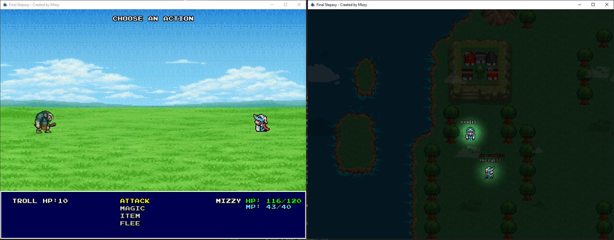 HighMizai's tweet photo. Other players now know when you're in combat~

Final Stepasy: https://t.co/dwekJp8Lda

#FinalStepasy #fyp #retrogames #RETROGAMING #mmo #rpg #mmorpg #indiegame #indiedev https://t.co/hqGH6gDWKF