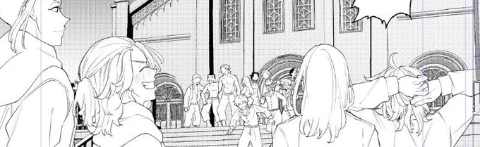 「諦め」により逆に描き込みすぎた(背景はフォロワーにやってもらっています)(モデルの配置という一番大変なところもやってもらっています) 