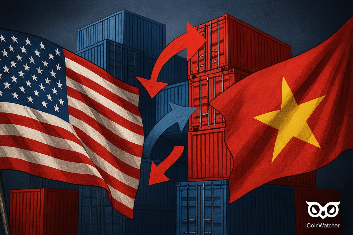 CoinwatcherNews's tweet photo. 🌏 #ÚLTIMAHORA: 🇺🇸
EE. UU. propone un sistema arancelario escalonado para Vietnam, basado en el porcentaje de contenido extranjero 🏗️📉

👉 La nueva medida busca controlar la dependencia de insumos externos y proteger la industria local, mientras crecen las tensiones comerciales en Asia.

#EEUU #Vietnam #Aranceles #Geopolítica #ComercioGlobal #Mercados #CoinWatcher