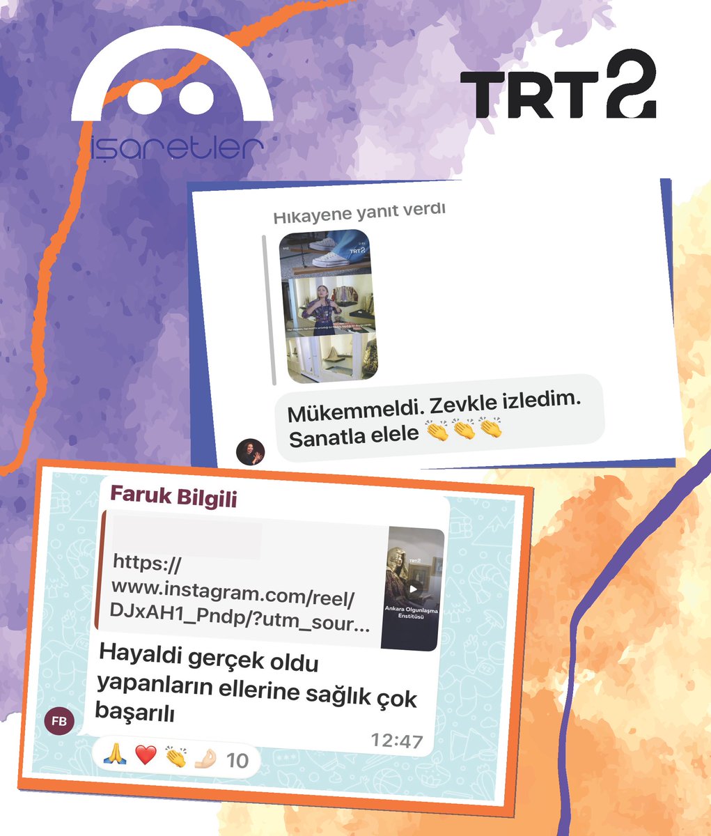 “Ekran sessiz ama yürek dolu!”

📣 İzleyiciler anlattı, biz derledik!

"İşaretler" sadece bir belgesel değil, gönüllere dokunan bir sanat yolculuğu.

Şule Denli'nin işaret diliyle anlattığı hikâyeler, izleyenlerde güçlü izler bırakıyor.

#İşaretler