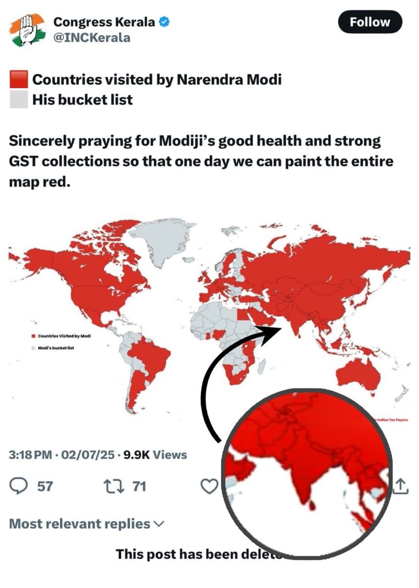 Once again: Congress 🤝 Pakistan.

This isn’t a slip — it’s a signal. To their masters in Pakistan, to their partners like Jamaat-e-Islami and PFI.
 
Just imagine — if Congress were in power, this map could’ve been a reality! Let that sink in.

#AntiIndiaCongress