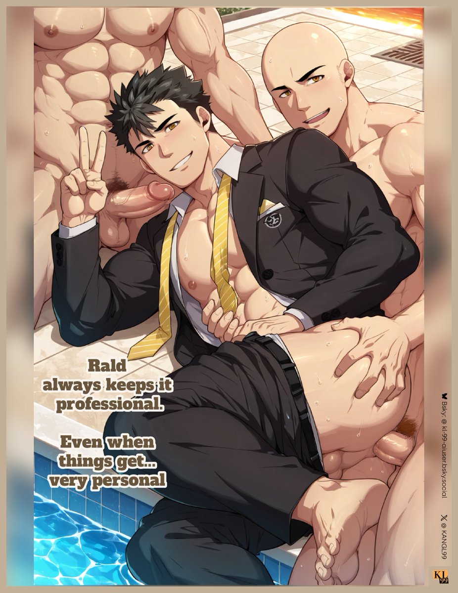 Time to have a great meeting with the boss #Rald today too!

-

[ Rald Schwarz _ July.2025 ] full set image in RakoSell &amp; Patreon (link in bio)

#RaldSchwarz #FullService #bara #yaoi #AIart #NSFW #gay