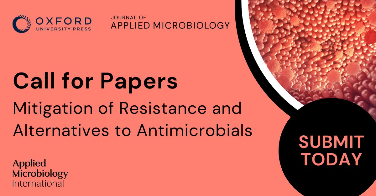 Oxford Journals (@oxfordjournals) on Twitter photo Are you looking for a home for your antimicrobial resistance research? Submit your paper to <a href="/AMI_JAMJournal/">@AMI_JAMJournal</a> themed collection which aims to highlight new, sustainable solutions to combat microbial infections and protect global health: oxford.ly/448LQ7a
<a href="/AMIposts/">Applied Microbiology International</a> Are you looking for a home for your antimicrobial resistance research? Submit your paper to <a href="/AMI_JAMJournal/">@AMI_JAMJournal</a> themed collection which aims to highlight new, sustainable solutions to combat microbial infections and protect global health: oxford.ly/448LQ7a
<a href="/AMIposts/">Applied Microbiology International</a>