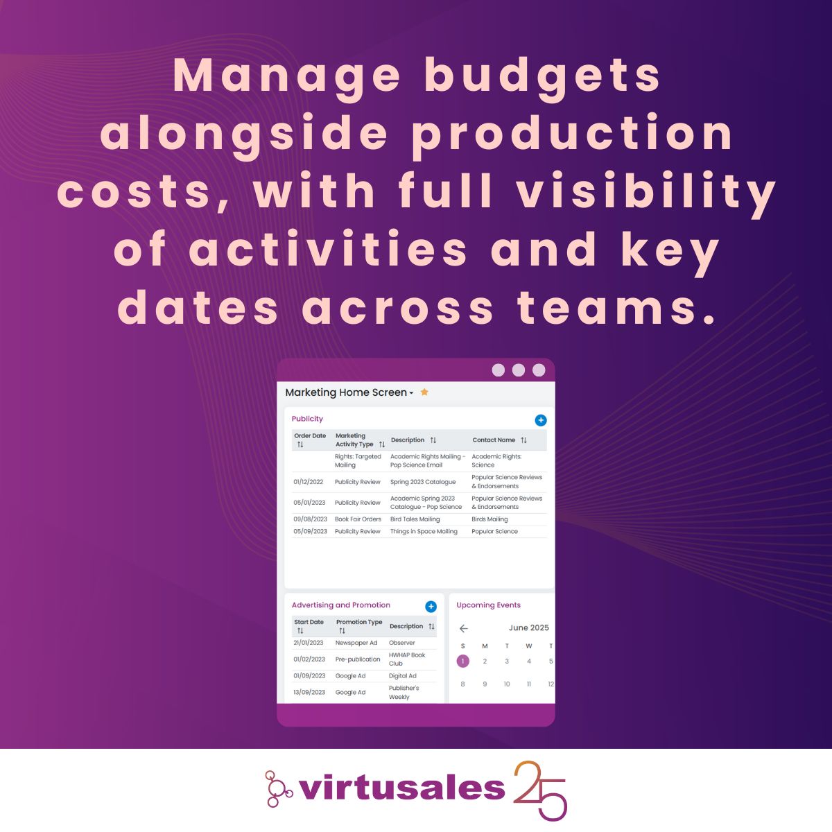 Biblio's a great tool for book marketing. Publishers can:

✔️ Build campaigns, plans &amp; budgets
✔️ Sync key publishing dates
✔️ Auto-generate collateral like flyers, previews &amp; AI sheets
✔️ Manage contacts &amp; comms

Want to see it in action?

Let's talk: virtusales.com/contact-us?utm…