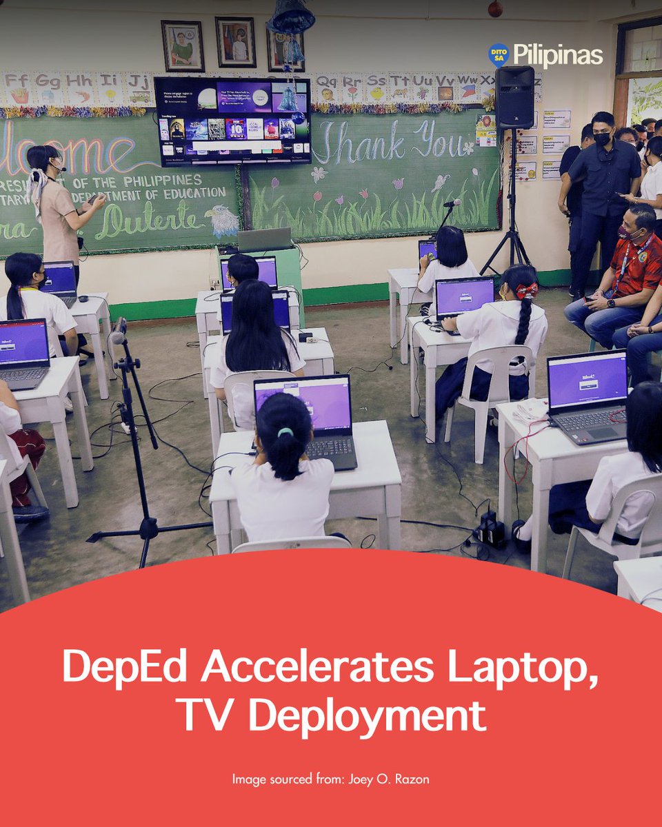 ditosapinas1's tweet image. DepEd is rolling out over 33,000 laptops and 25,000 smart TVs to public schools ahead of class opening. Thanks to early procurement, teachers and students can expect a more tech-ready school year.

#DepEdPH #BackToSchoolPH #EdTechPH #DitoSaPilipinas