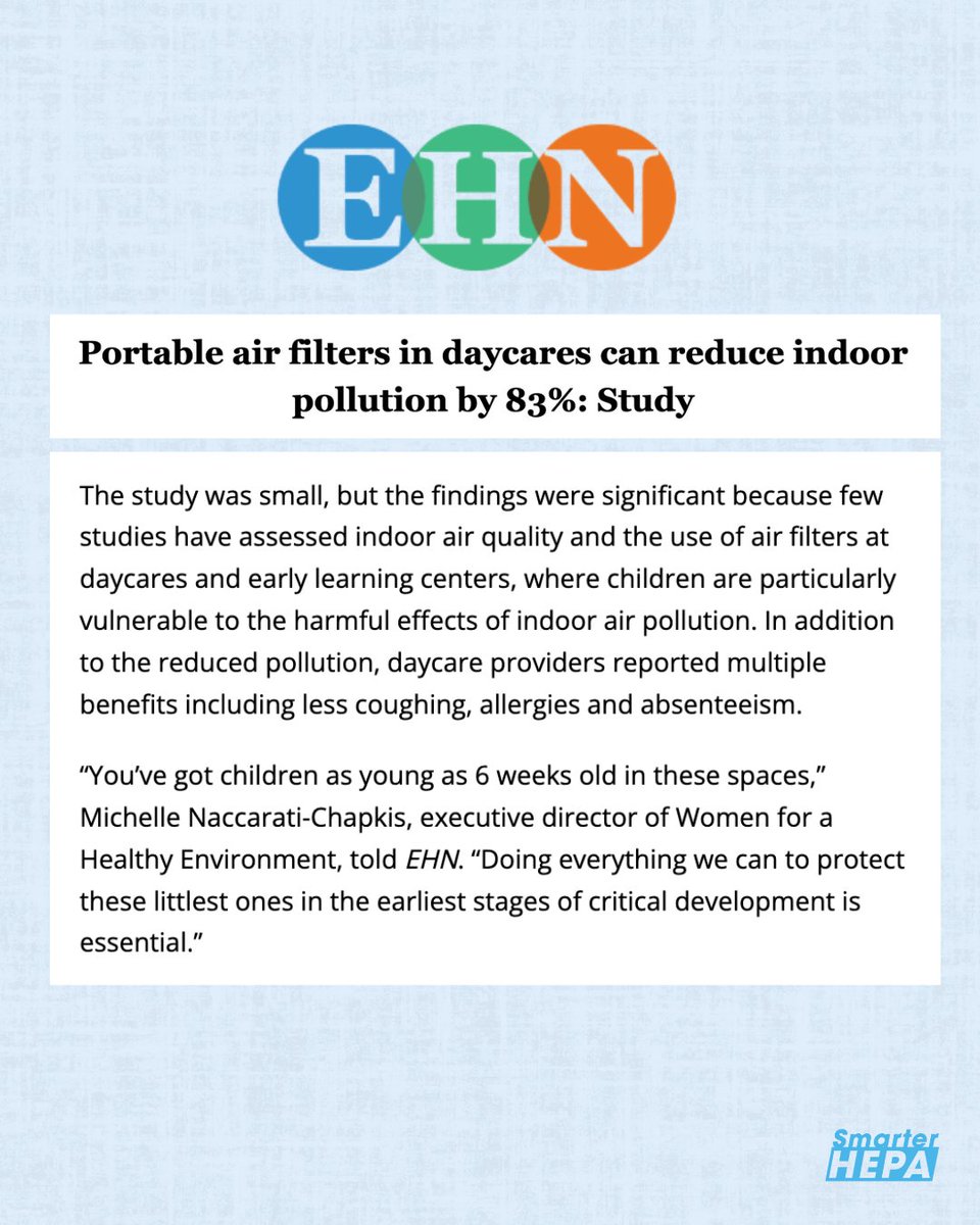 SmarterHEPA's tweet image. Babies and very young children benefit immensely from a simple air purifier at daycare. What are we waiting for?