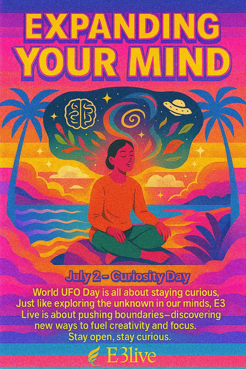 Stay open. Stay curious. Stay lifted. 🌌🌿

#E3Live #CuriosityDay #WorldUFODay #BrainFuel #MentalClarity #StayCurious #ExploreWithin #FuelYourFocus #PlantPoweredMind #NatureKnows #LimitlessYou