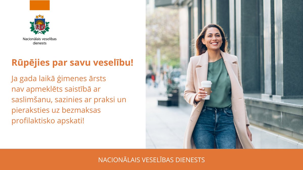 ❤️ Rūpējies par savu veselību! ℹ️ Ja gada laikā neesi vērsies pie sava ģimenes ārsta saistībā ar kādu saslimšanu, piesakies uz valsts apmaksātu profilaktisko apskati! Informācija par to, kas ir ietverts apskatē ➡️ vmnvd.gov.lv/lv/profilaktis…