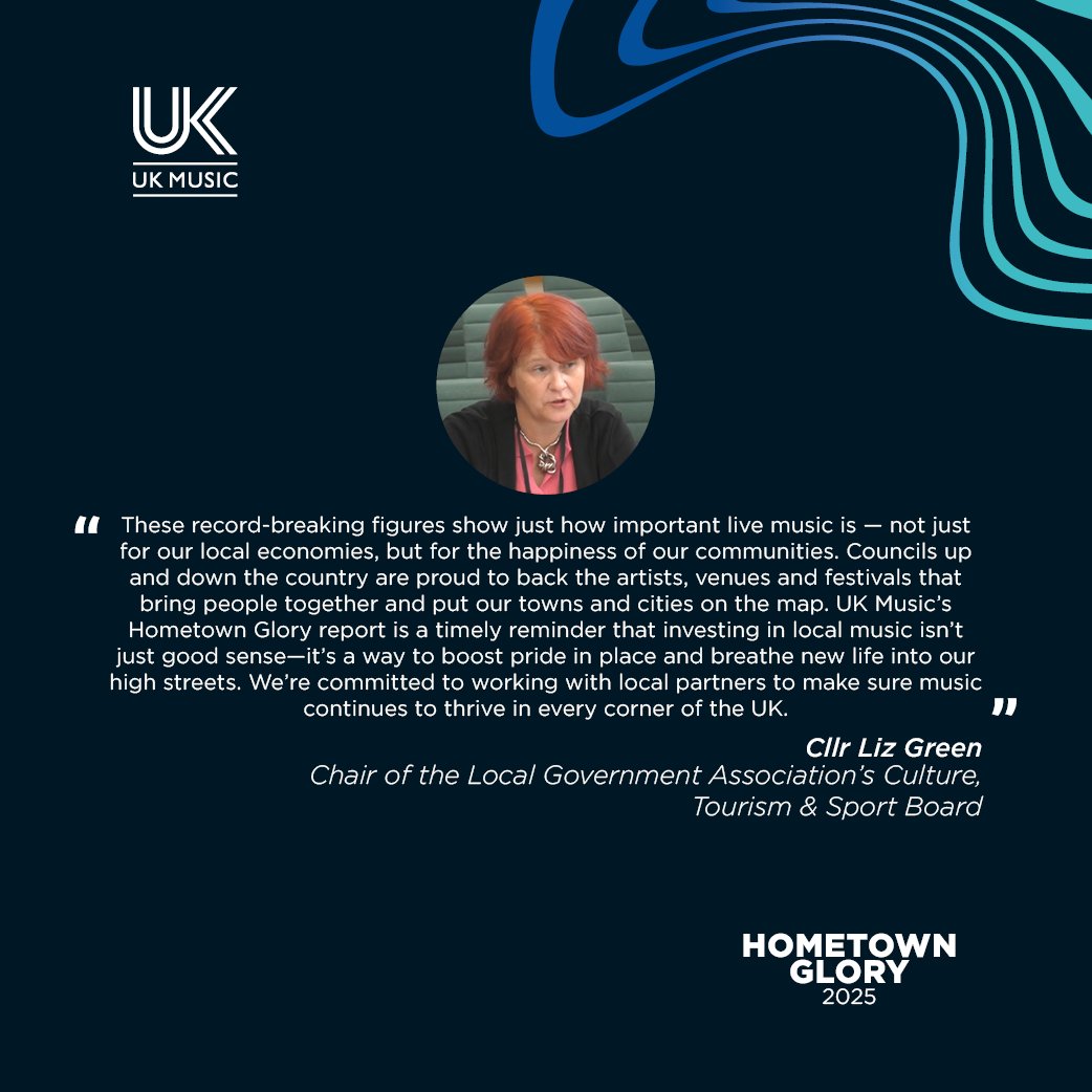 Cllr Liz Green emphasizes the importance of investing in local music and working with communities to ensure music thrives across the UK as UK Music launches its Hometown Glory report. Find out more and read the report here: ukmusic.org/news/taylor-sw…