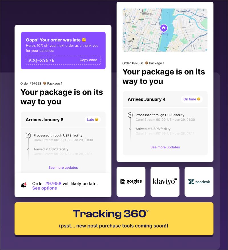 Our Track360º doesn't just show package locations, it also provides:

📌 40-60% engagement rates on the tracking page
📌 Carrier performance visualization
📌 Custom analytics dashboards
📌 Actionable insights for operational optimization