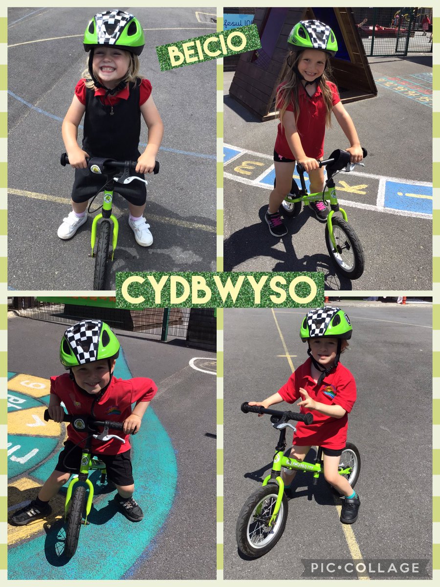 Rhai o Feithrin yn ymarfer sgil cydbwyso ar y beic prynhawn 'ma! 🚲 #llwybraudatblyguParc #iechydallesParc