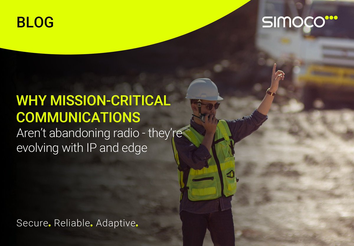 SimocoWS's tweet image. 🚨 New blog alert! Radio is still vital, but now it’s smarter. We’re combining radio with IP, cloud &amp;amp; edge tech to power faster, more autonomous critical comms.

💡 Discover the future of communication: bit.ly/44srgxd

#CriticalCommunications #EdgeComputing #Simoco