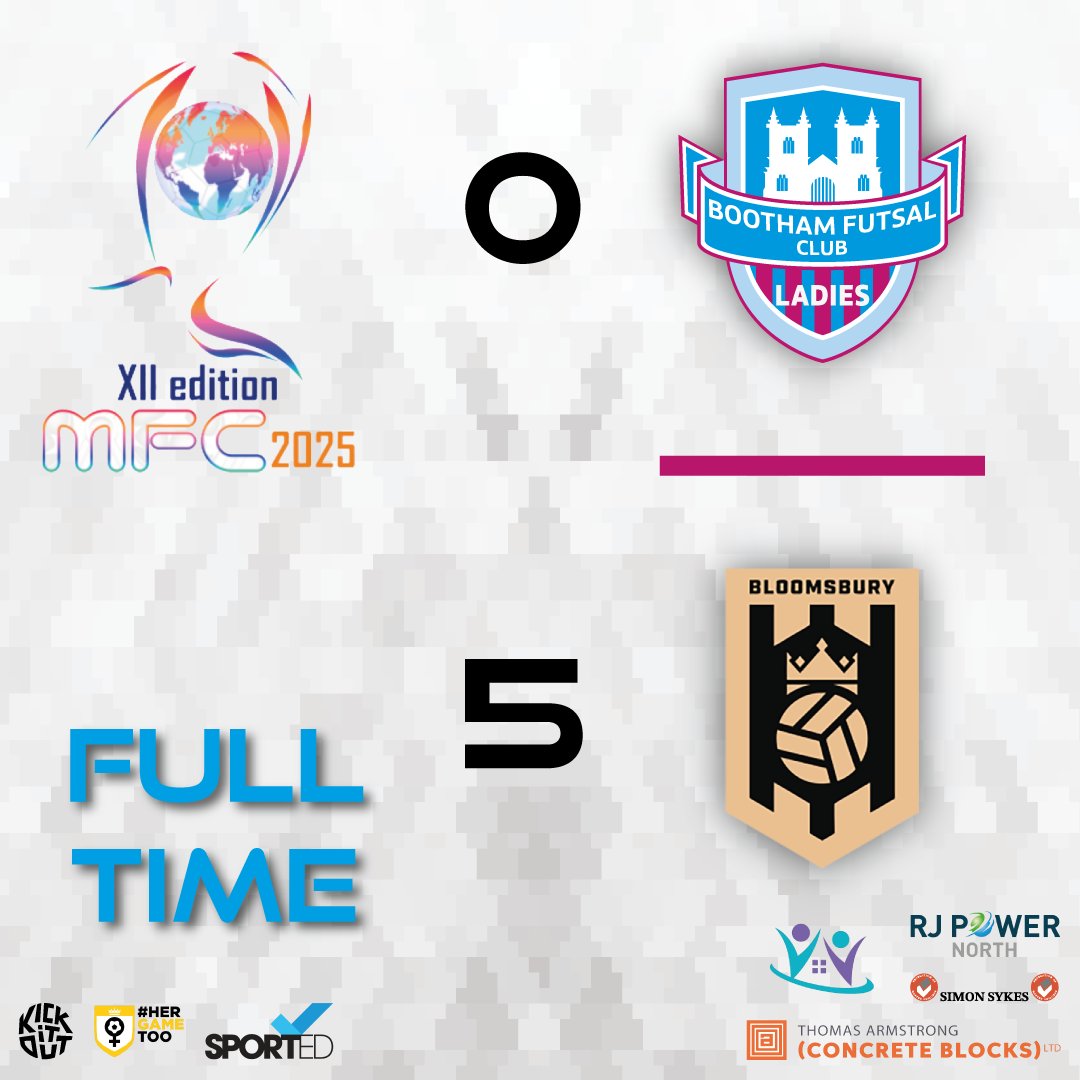 Not our day. A close first half that could have gone either way, so proud of the girls — they gave it everything.
We go again tomorrow in the 3rd/4th playoff.
<a href="/FA_NFS/">FA National Futsal Series</a> <a href="/NorthRidingFA/">North Riding FA</a> <a href="/FutsalRt/">FutsalRT</a> <a href="/totalfutsal_/">Total Futsal</a> <a href="/CYC_YorkSalTeam/">Sport and Active Leisure Team York</a> #KickItOut #HerGameToo <a href="/england_futsal/">ENGLAND FUTSAL </a>