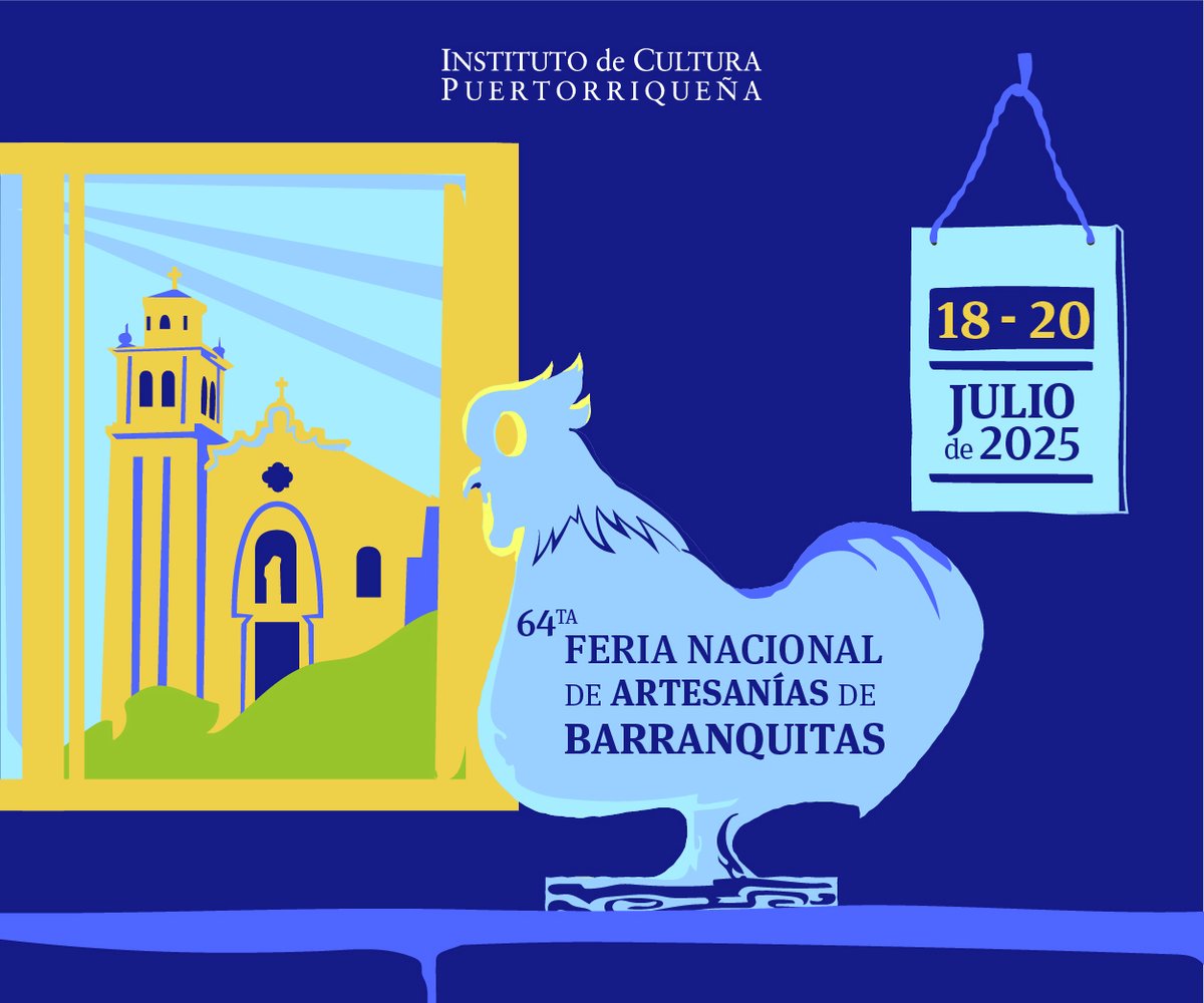 icppr's tweet photo. ¡Del 18 al 20 de julio todos los caminos conducen a Barranquitas!

Ven a la 64ta Feria Nacional de Artesanías de Barranquitas y disfruta de un pasadía cultural con toda la familia. Disfruta del trabajo de nuestras artesanas y artesanos puertorriqueños. ¡Te esperamos!

#icppr https://t.co/y2QID9EMJW