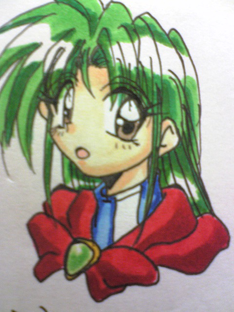 6:アルムちゃん、リアル中二で創作したキャラだったが昔は髪の毛が緑だった。ついでに言うと全然スケベキャラじゃなかった() 