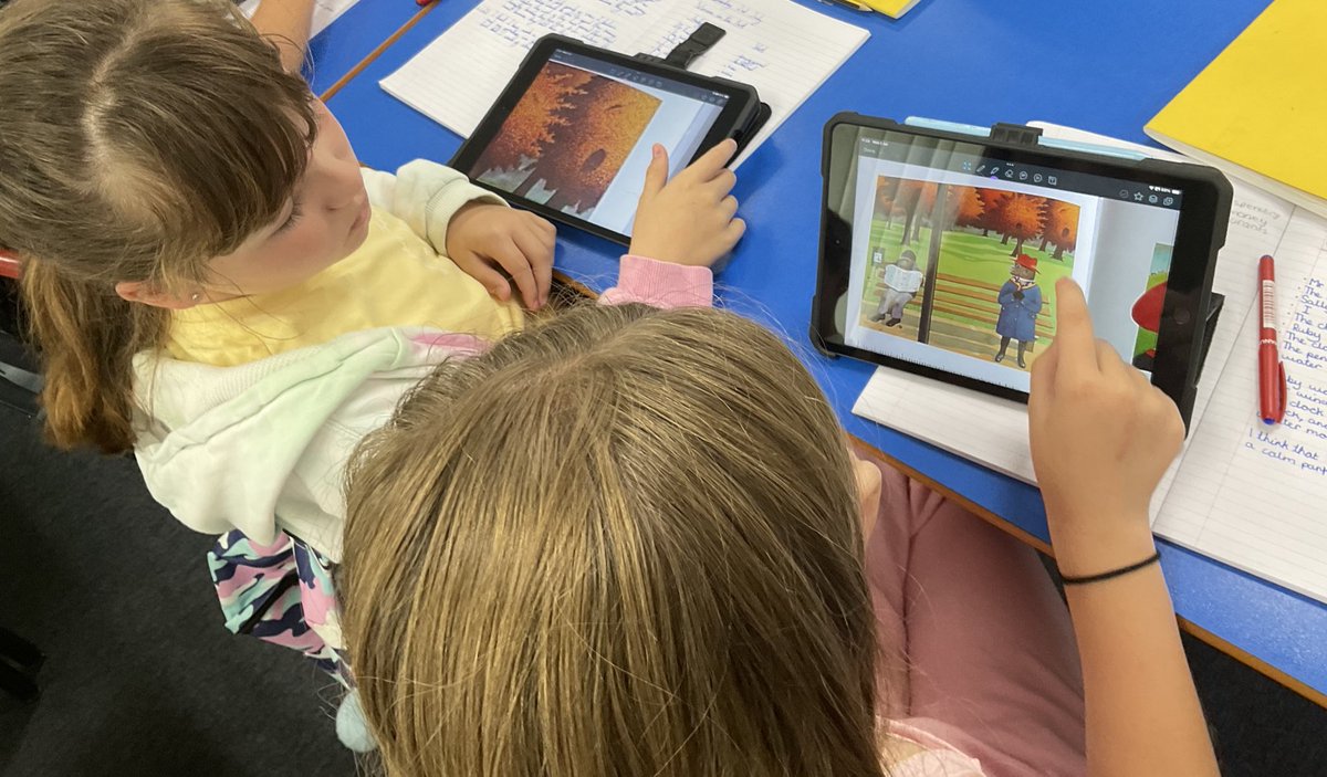 PDA_Y5's tweet image. We have been exploring the picture book, ‘Voices in the park’ we love that this book has 4 voices (written from 4 points of view, explaining different perspectives of the same day). The illustrations tell us so much about the characters thoughts and feelings! #pdaenglish