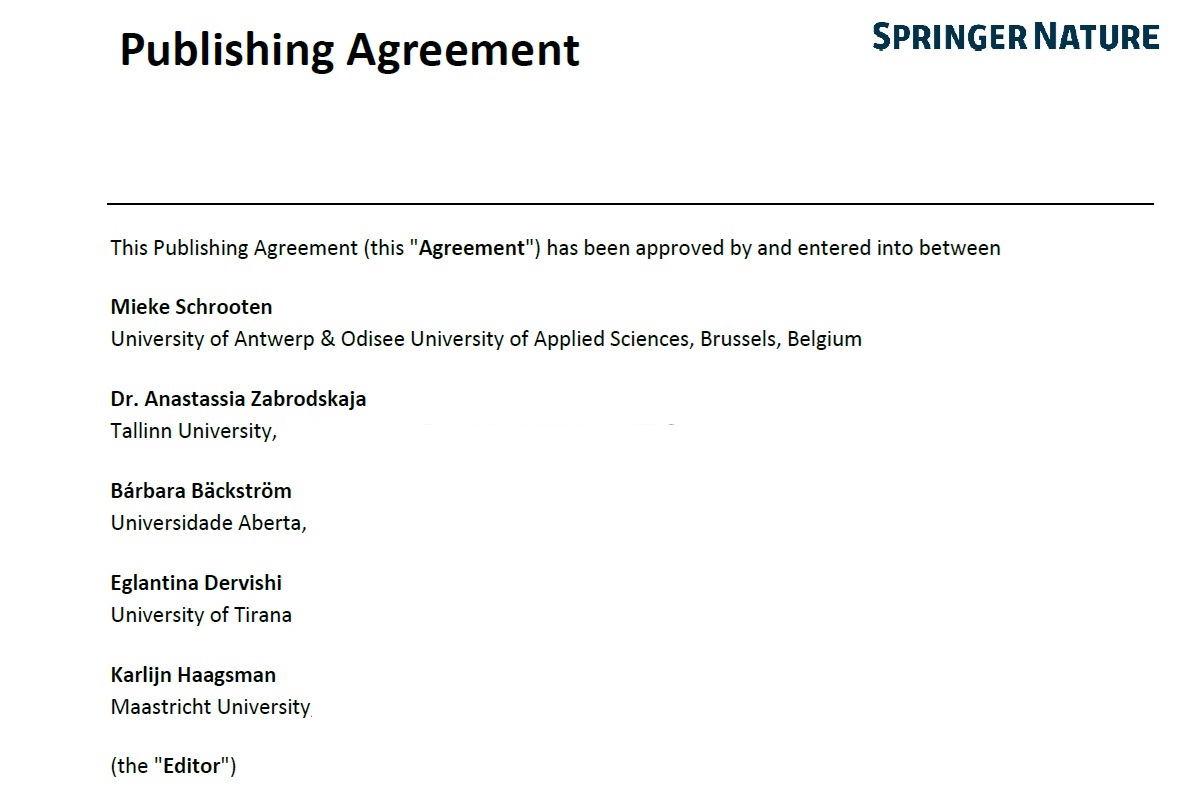 Anastassia Zabrodskaja (@azabrodskaja) on Twitter photo ✨Big summer news
📚Our edited volume "Transnational Family Dynamics in and Beyond Contemporary Europe: Navigating Borders": the contract is signed with <a href="/SpringerNature/">Springer Nature</a>
💪A huge shoutout to the amazing #TraFaDy #COST team
#Migration #TransnationalFamily #borders #Globalisation ✨Big summer news
📚Our edited volume "Transnational Family Dynamics in and Beyond Contemporary Europe: Navigating Borders": the contract is signed with <a href="/SpringerNature/">Springer Nature</a>
💪A huge shoutout to the amazing #TraFaDy #COST team
#Migration #TransnationalFamily #borders #Globalisation