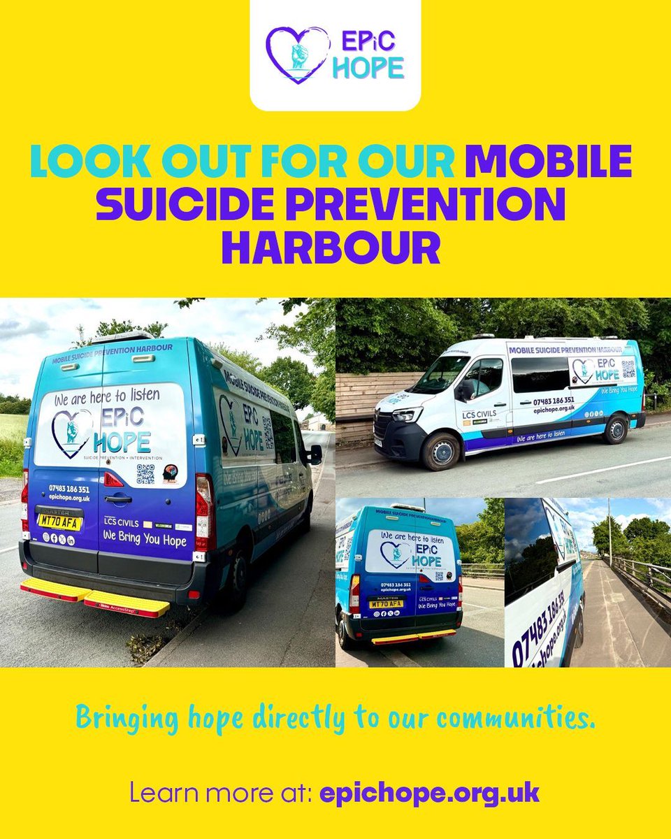 🚐💜 Our Mobile Suicide Prevention Harbour has been out and about across the borough, and we’ve loved hearing from people who say they’re glad to see us around. Just being visible can make a difference. 💬 

We’re here to bring hope directly to our communities.