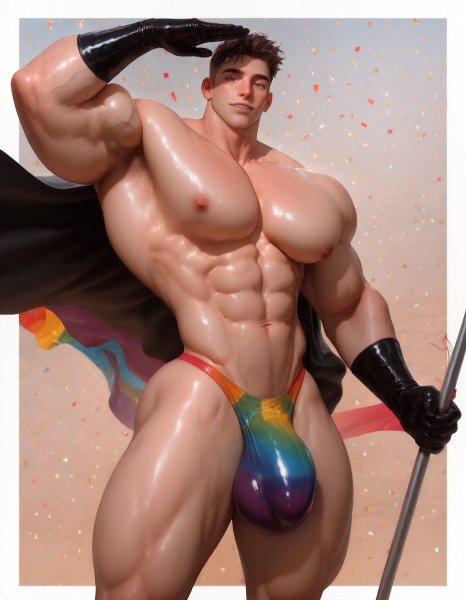 Rainbow flag fluttering