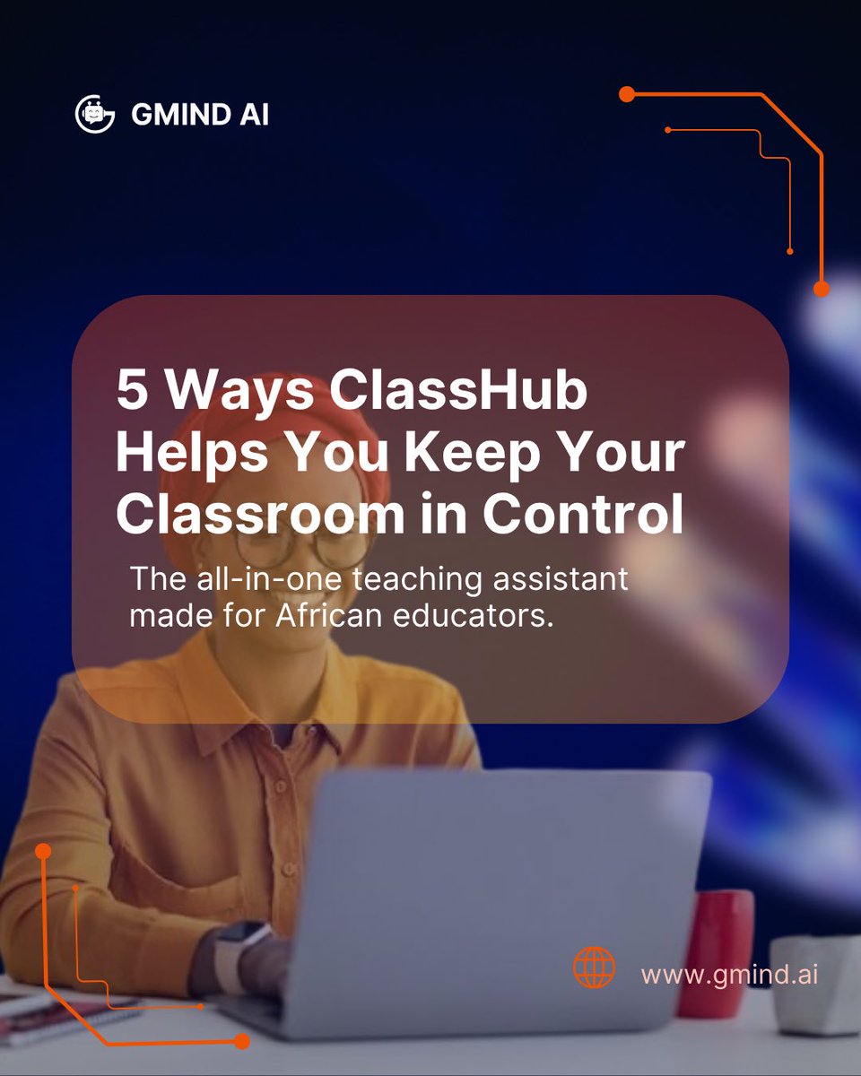 gmindai's tweet image. Tired of juggling classroom tasks?
ClassHub helps you stay in control:
✅ Organize subjects &amp;amp; students
✅ Track progress &amp;amp; go live with ease

One tool. Total control.
Try it now on GMIND
👉gmind.ai
#GMindClassHub #SmartTeaching #AfricaTeachesSmarter #EdTechAfrica