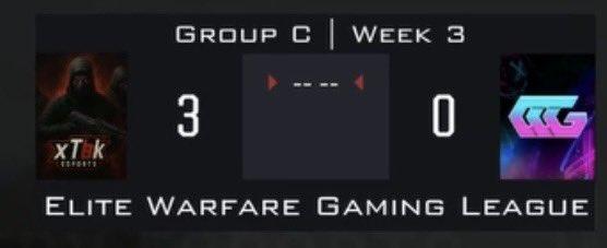 Congratulations To our xTbK esports Team !! On the win yesterday 3-0 against Controlled Chaos gaming !!! <a href="/ewgleague/">Elite Warfare Gaming League</a>