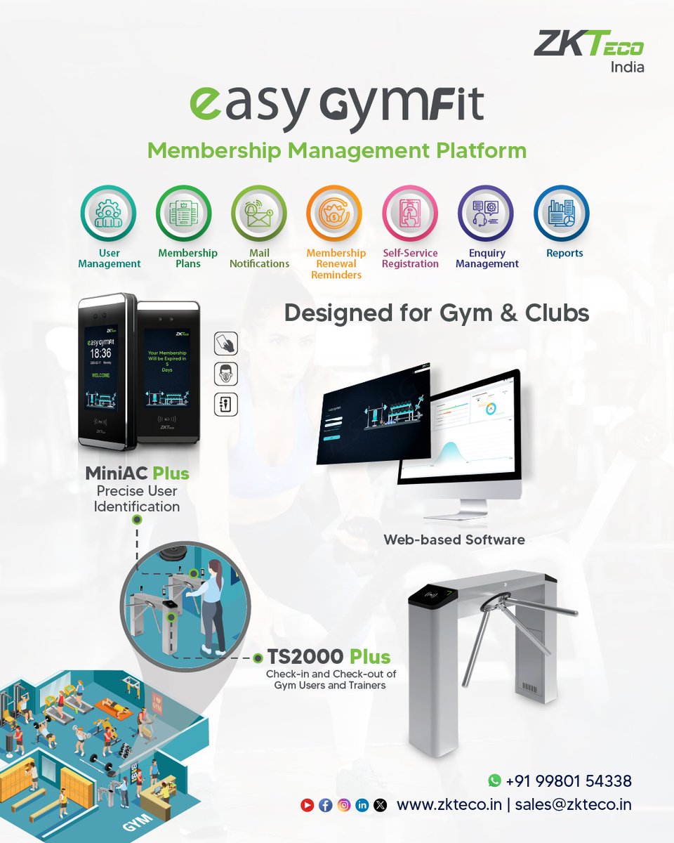 zk_india's tweet photo. Try it today!
Mail: sales@zkteco.in
WhatsApp: +91 9980154338
#ZKTeco #easyGymFit #Gym #Clubs #MiniACPlus #TS2000Plus #WebBasedSoftware #UserManagement #MembershipPlans #EnquieyManagement #FitnessCenters #easyGymFitSoftware #ZKTecoIndia https://t.co/hjQ1Nggn5h