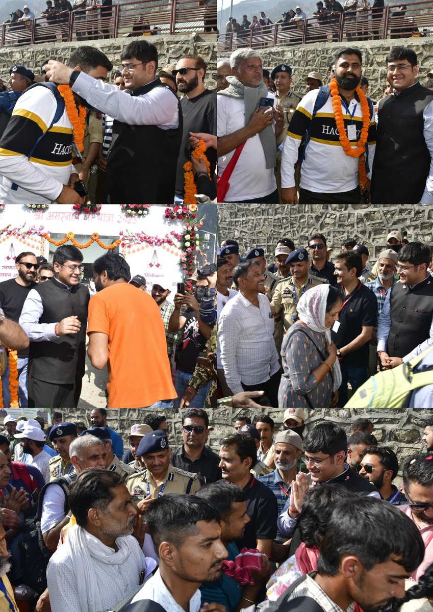 First batch of #ShriAmarnathJiYatra2025 pilgrims arrives at Baltal Base Camp.
The District Administration Ganderbal, led by DC <a href="/JatinKishore7/">Jatin Kishore</a>, warmly welcomed the devotees, showcasing true Kashmiri hospitality and spiritual fervor.

<a href="/OfficeOfLGJandK/">Office of LG J&K</a> <a href="/ShriSasb/">Shri AMARNATHJI SHRINE BOARD SASB.</a> <a href="/diprjk/">Information & PR, J&K</a> <a href="/DDNewslive/">DD News</a>