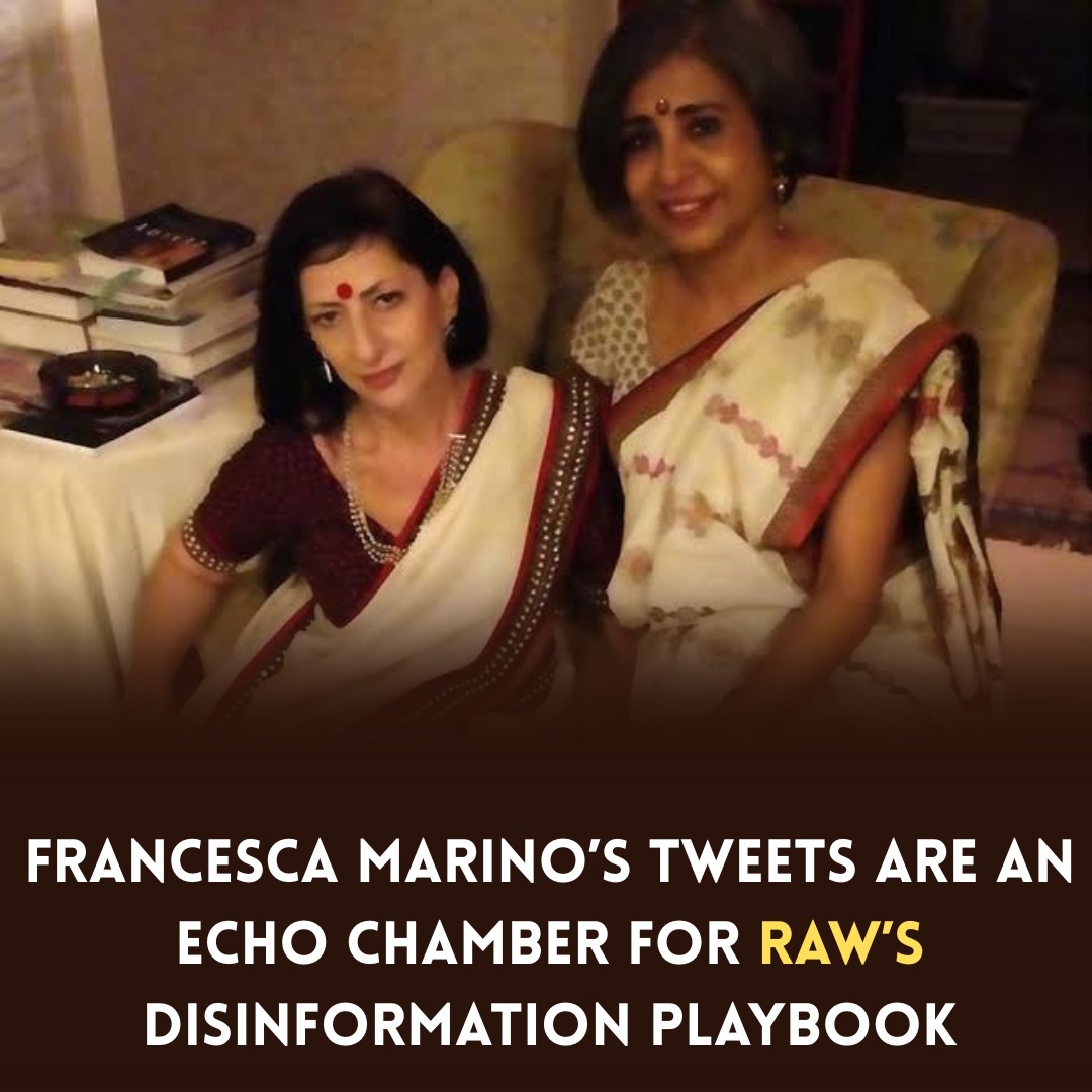 RanaMukarram110's tweet photo. Francesca Marino’s tweets are an echo chamber for RAW’s disinformation playbook. #FrancescaExposed #RAWAgenda #DisinfoUnmasked #PakistanFightsTerrorism https://t.co/m2d08peYm4