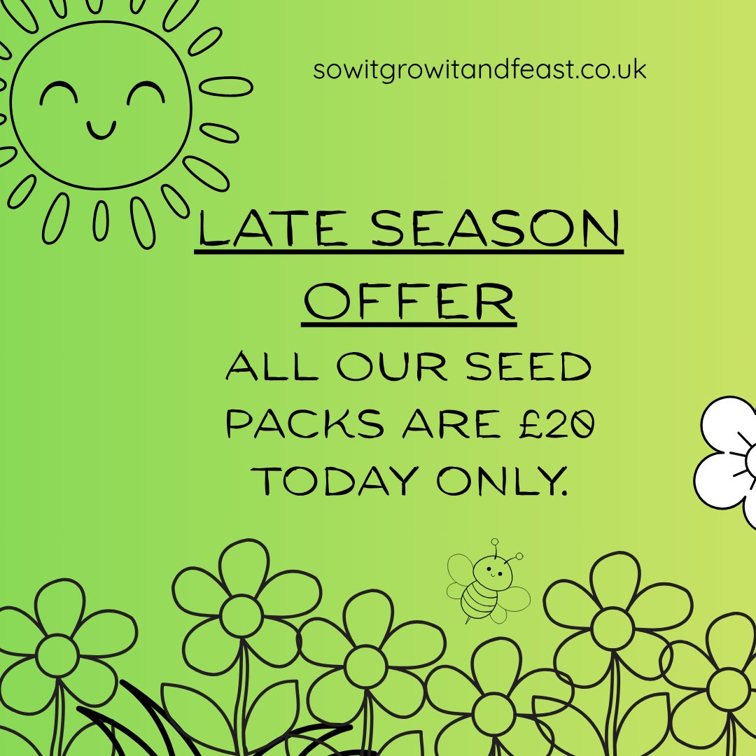 SowGrowFeast's tweet photo. Late Season Offer - All Seed Sets are £20 today.
https://t.co/mAXgZGMbEe
#sowitgrowitandfeast #seeds #seed #growyourown #growyourownfood #vegetablegarden #veggieplot #vegetablegardener #amateurgardener #gardeningforbeginning https://t.co/SgWyHrLoXu