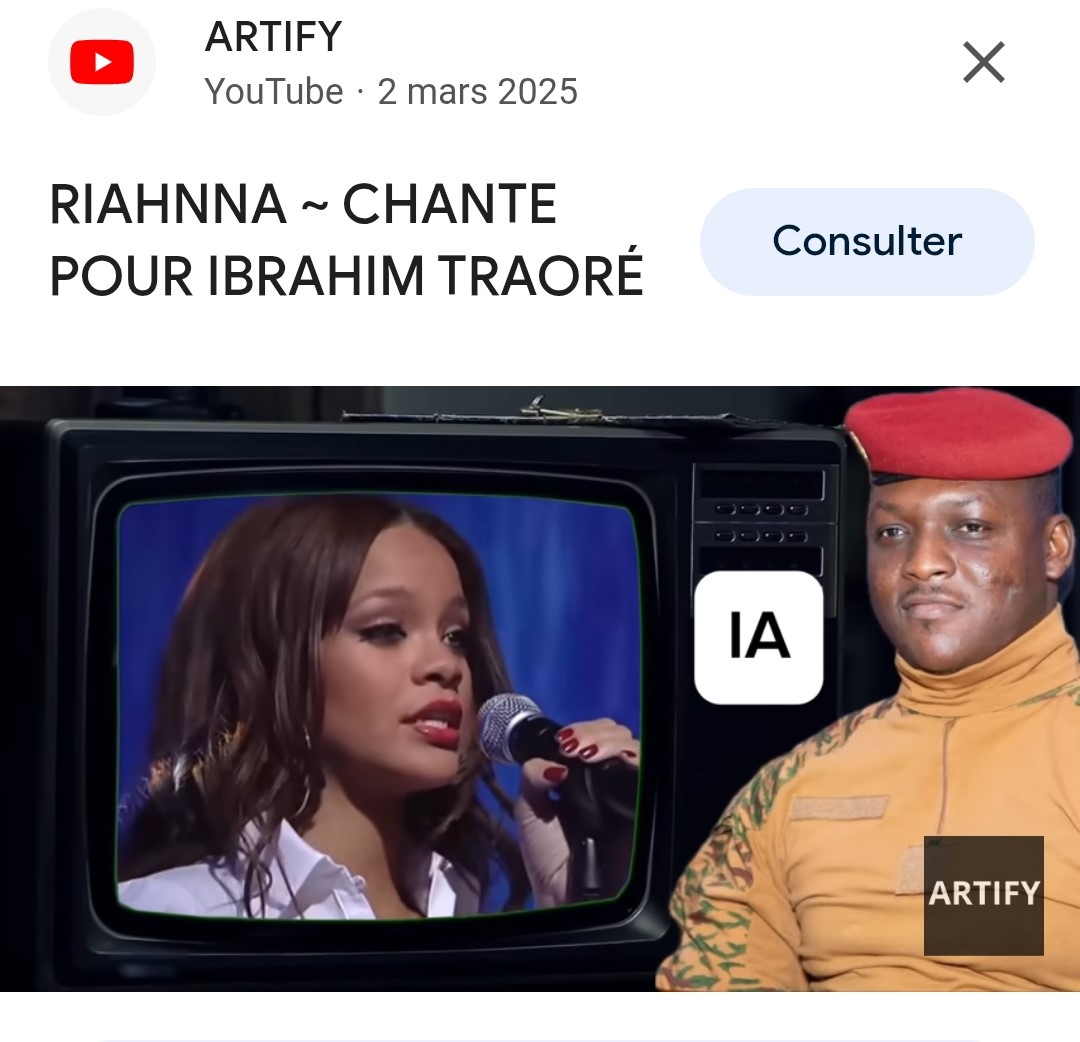 IT et IA. Ibrahim Traoré, chef de la junte au Burkina Faso est devenu prophète de la désinformation. Grâce à l'IA, le voilà prétendument, au centre de l'attention de #Beyoncé ou #Rihanna... Tout cela n'est évidemment qu'illusion ainsi-va-le-monde.blogspot.com
<a href="/Emdupuy/">Dupuy Emmanuel</a> <a href="/VincentCrouzet4/">Vincent Crouzet, alias Victor K</a>