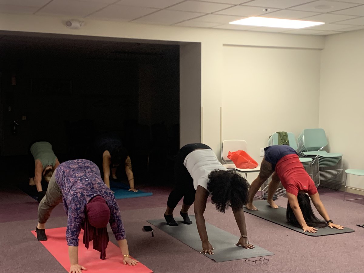One pose at a time 🧘‍♀️—big thanks to Kim and YPAC for leading an energizing yoga class! Great turnout, positive vibes, and a step forward on our wellness journey. More to come! 💧🍎🍫 #YPACYoga #WeArePeabody #HealthAndFitness