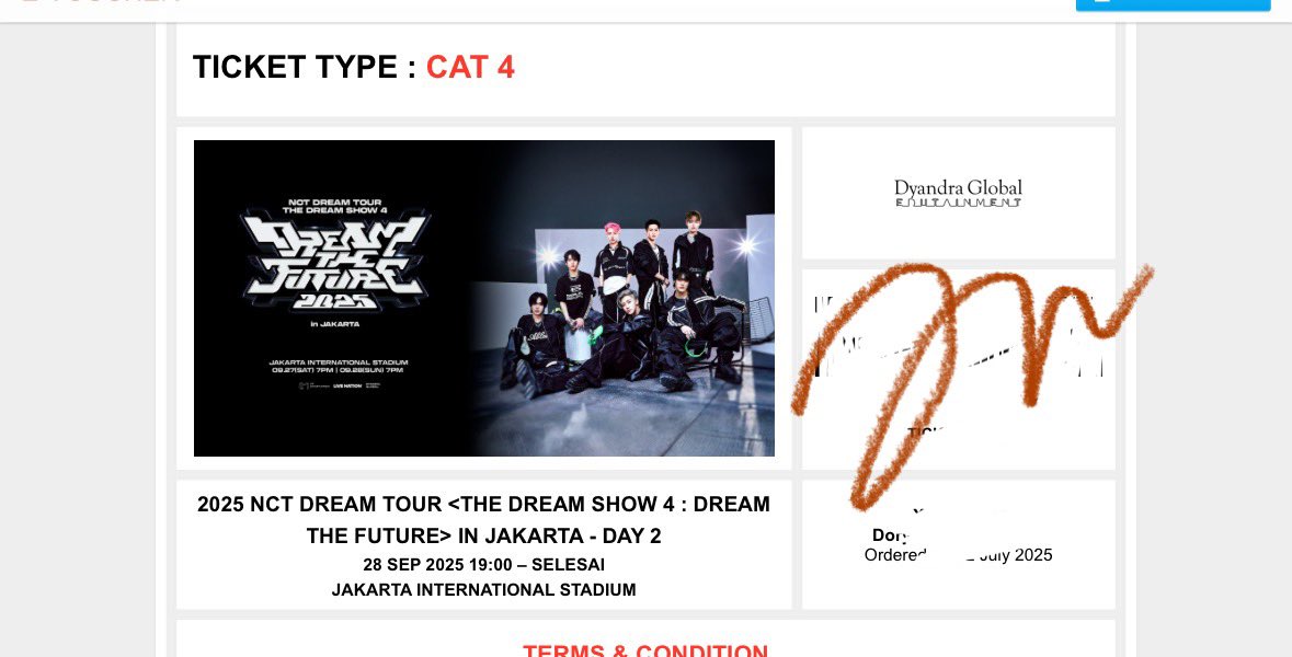 Hi!! Hehehehehe
Aku tau aku belum secured tiket untuk diriku sendiri, but janji adalah janji. Alhamdulillah aku ada sedikit rezeki buat temen-temen yang mau nonton TDS4 day 2 cat 4 yaaa.

I'll give away this ticket as i promise ☺️💕. 

Give away soon yaa, doakan dulu besok aku