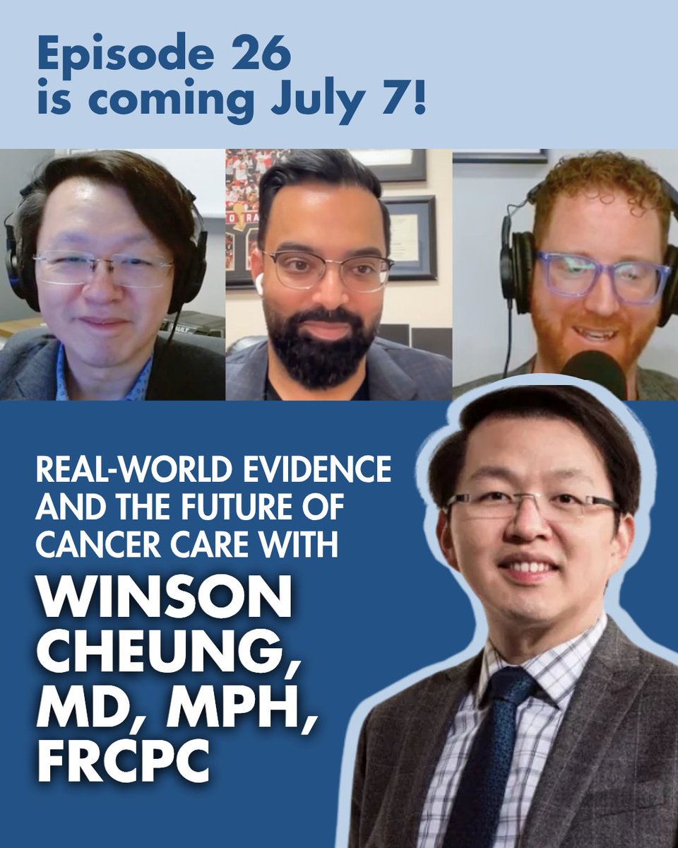 theviewongu's tweet image. The View on GU is excited to welcome our next esteemed guest, Dr. @WinsonCheung! On July 7, join Dr. @LalaniMD and Dr. @WallisCJD on our newest episode, which dives into how #RealWorldEvidence is transforming #CancerCare: theviewongu.com