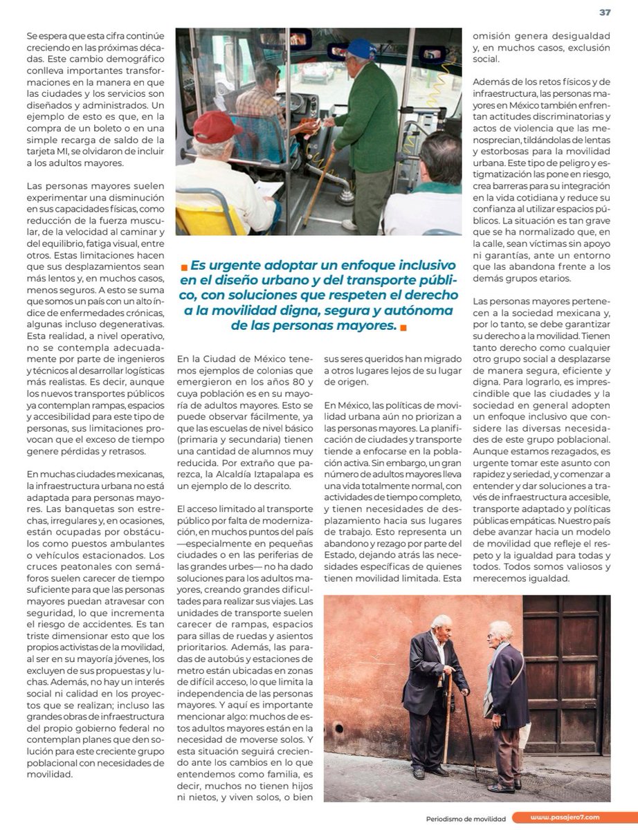 Les invito a leer mi articulo de julio en <a href="/Pasajero7/">Pasajero 7</a>  Los expertos en movilidad se olvidaron de los adultos mayores y es una población en crecimiento. #mexico #adultosmayores #olvido #necesidad #donsiniestro #envejecer #necesitanayuda #mal #politicaspublicas <a href="/FOTCA_MX/">FOTCA</a>
