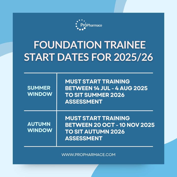 ProPharmace's tweet image. 🎉 Start of a New Foundation Training Year – Let’s Get You on Track! Confirm your training year start date with your employer, and make sure it falls within one of the two approved windows ✅ #foundationtraining #gphcregistrationexam #registration