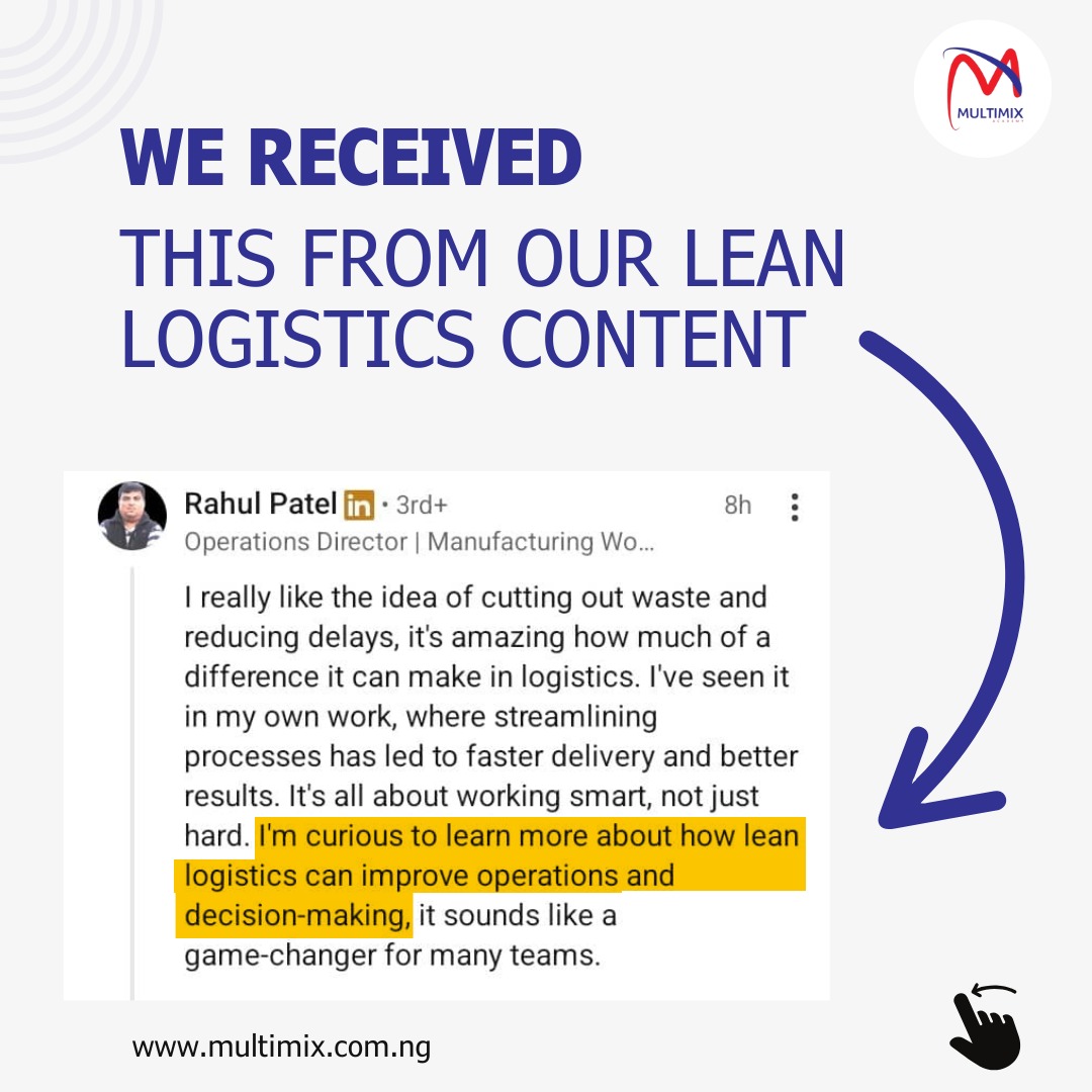 MultimixNG's tweet photo. It's really about working smarter, saving money and keeping customers happy 😁 

Share your thoughts on this and tag a business owner who needs this! 

It's time to go LEAN! 

#leanlogistics
#transport https://t.co/tPGzfmPUbe