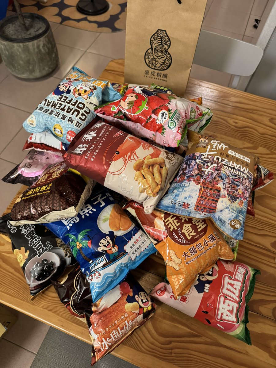 制作中の台湾的コップ。そして大量に届いたお菓子・・・