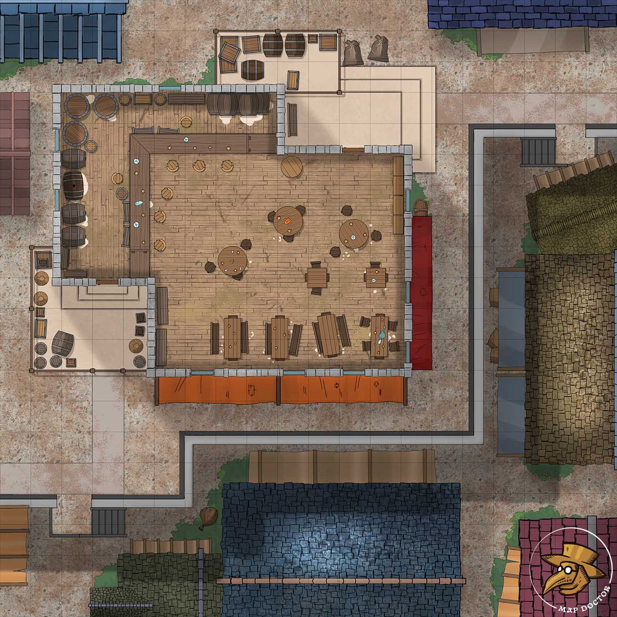 New Map! Town Pub [20x20] ️Patreon- for just 1$ get 1000+ battlemaps! ️ ...