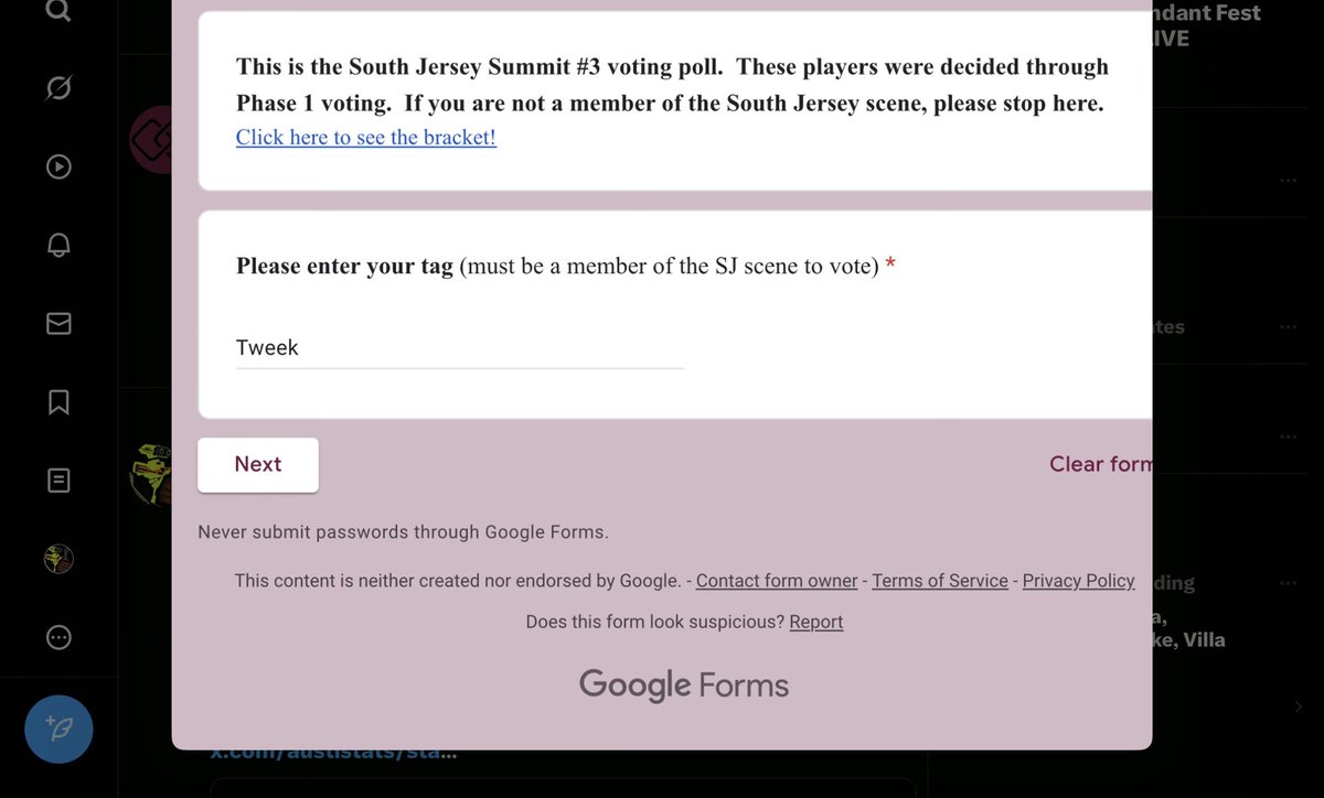 AUSTIstats's tweet photo. Hey thanks @TweekSsb for voting me for SJ Summit! Tell @Mkleosb and @BarackObama I appreciate their support too and they should move to south jersey to vote for me next year. I hope the rest of SJ votes like you in these last ~12 hours! https://t.co/RvaAyo3w6a