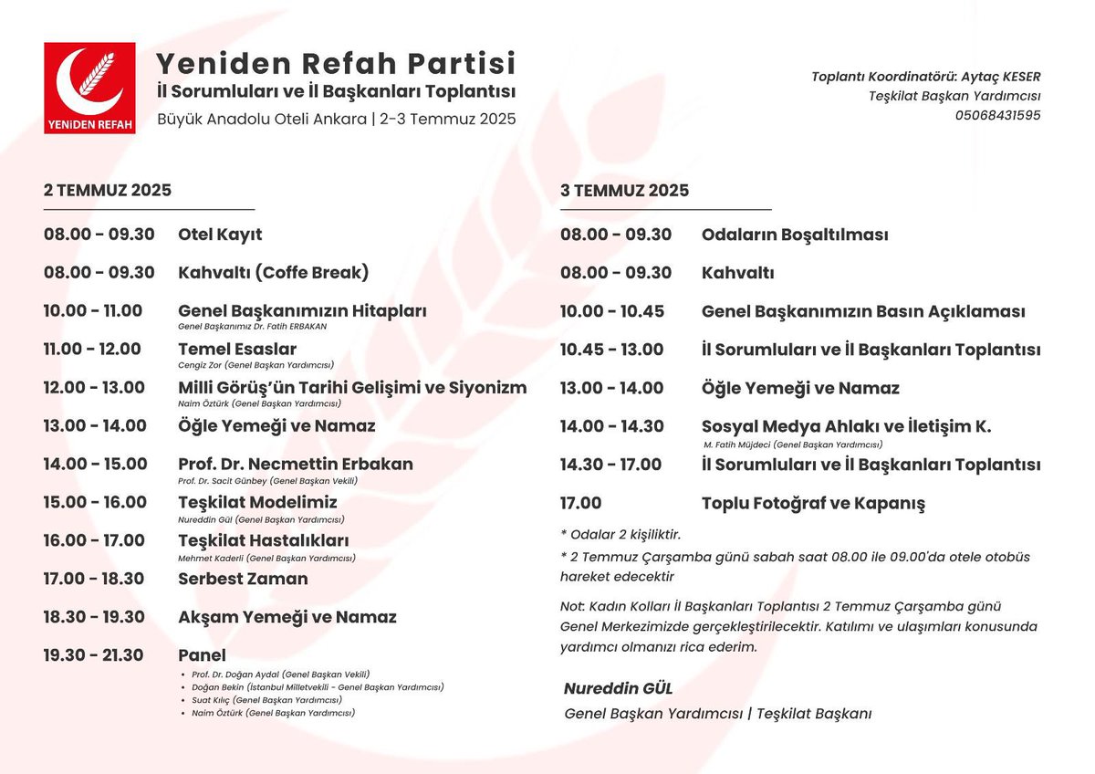 📍 Eğitim Kampımız Başladı!
İl Başkanları ve İl Sorumluları Eğitim Kampımız, Genel Başkanımız Dr. Fatih Erbakan’ın ufuk açıcı konuşmalarıyla başladı.

Milli Görüş’ün azim ve kararlılığıyla; teşkilat bilincimizi güçlendirmek, dava şuurumuzu pekiştirmek için bir aradayız.