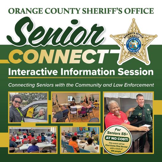 OrangeCoSheriff's tweet image. Health and Fitness for Seniors with our Crime Prevention Team!
Join us Wednesday, 7/23, from 1 PM to 3 PM for a FREE health and fitness education session for anyone age 55+ at the Hunter's Creek Town Hall located at 1401 Town Loop Boulevard, Orlando, FL 32837.
The OCSO Senior…