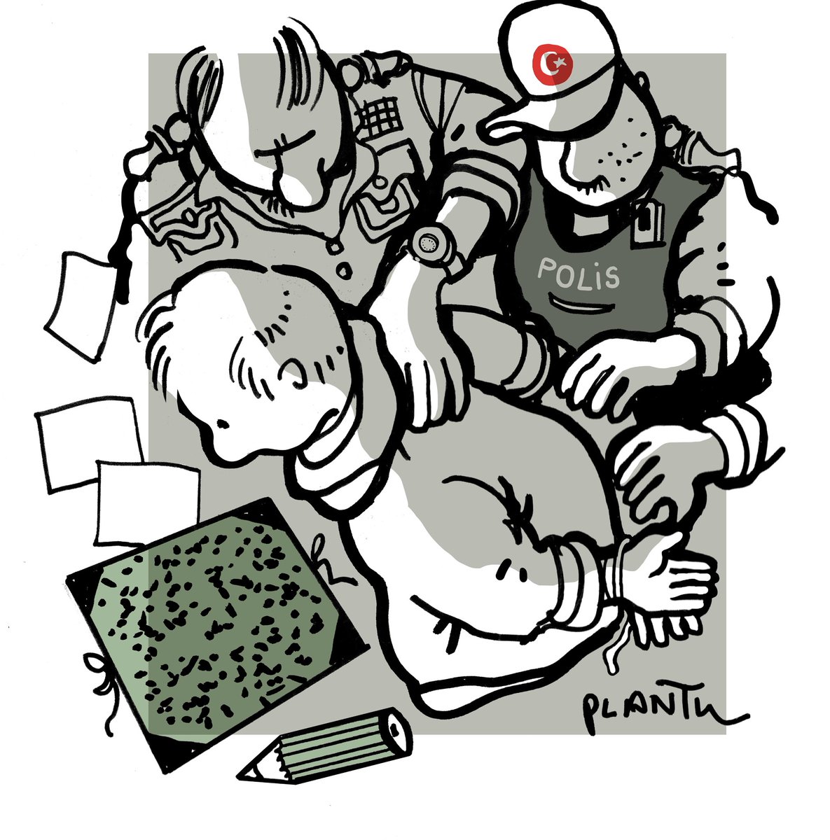 plantu's tweet image. La Turquie est un magnifique pays, mais ce n’est pas le paradis pour les journalistes.