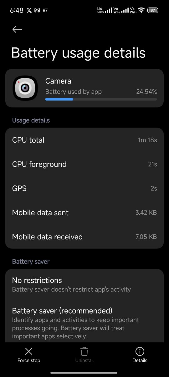 gauravh1's tweet image. Battery consumption has definitely spiked up post the #HyperOS2dot2 update for the #Xiaomi15Ultra.